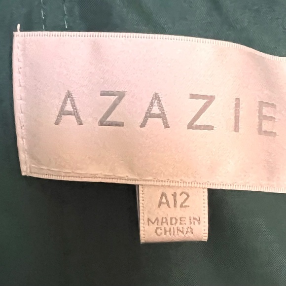NWT Azazie x Kendall+Kylie Dasha Dress. Size A12. Color Pine (#84). Unaltered. - Picture 9 of 14